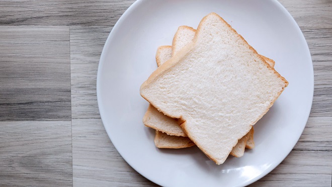 White bread on a plate